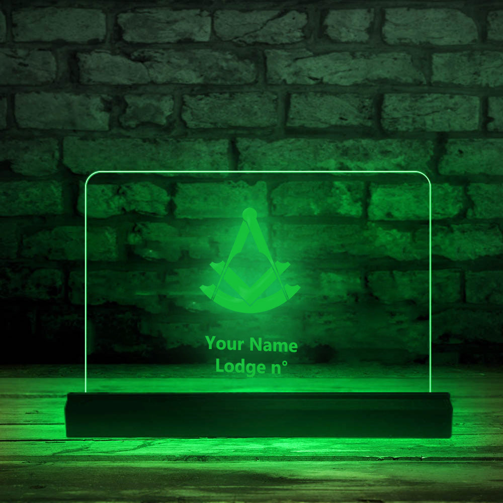 Past Master Blue Lodge LED Sign - 3D Glowing light - Bricks Masons