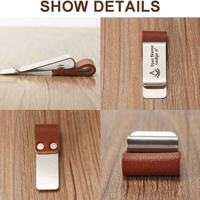 Past Master Blue Lodge Pen Holder - Black & Brown Leather - Bricks Masons