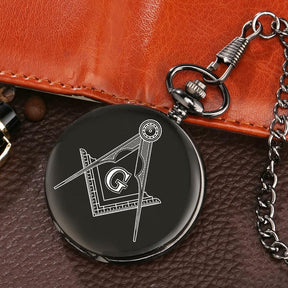 Master Mason Blue Lodge Pocket Watch - Square and Compass - Bricks Masons