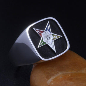 OES Ring - Sterling Silver - Bricks Masons