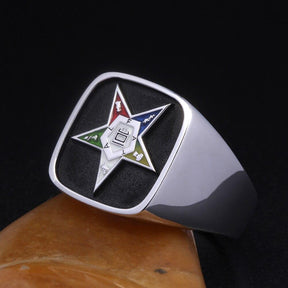 OES Ring - Sterling Silver - Bricks Masons