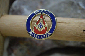 Master Mason Blue Lodge Lapel Pin - BLOOD DONOR - Bricks Masons