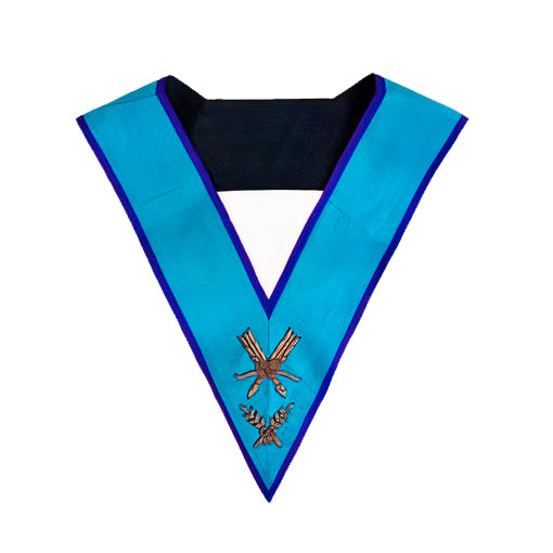 Secretary Memphis Misraim French Regulation Officer Collar - Hand Embroidery - Bricks Masons