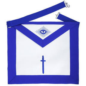 Tyler Blue Lodge Officer Apron - Machine Embroidery - Bricks Masons