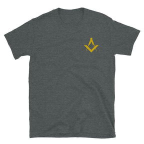 Master Mason Blue Lodge T-Shirt - Various Colors Golden Embroidery - Bricks Masons