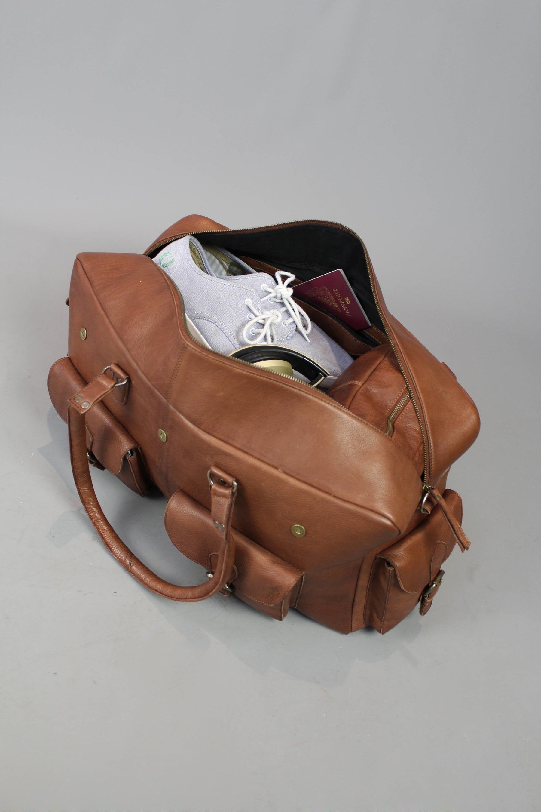 Widows Sons Travel Bag - Conker Brown Leather - Bricks Masons
