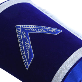 Worshipful Master Blue Lodge Cuff - Blue Velvet Hand Embroidered - Bricks Masons